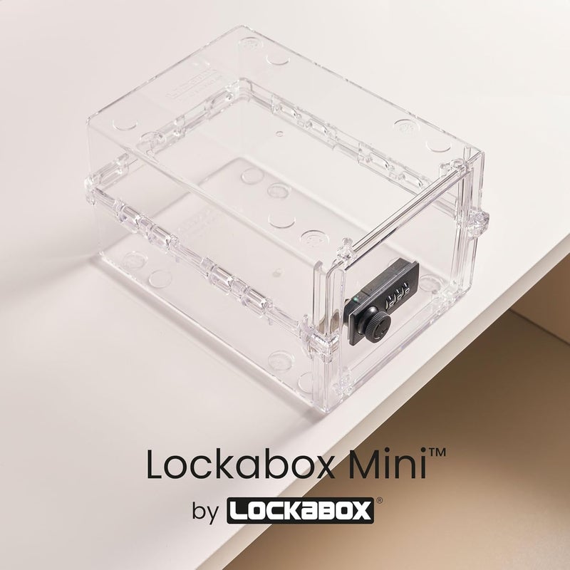 Lockabox Mini™ | Small Lock Box with Combination Lock (Half Letter Sized) | Mini Lockable Box for Small Medicines, Snacks & Mobile Phones | External Size 8.8 x 6.1 x 4.7 Inches (Crystal) - Image 2